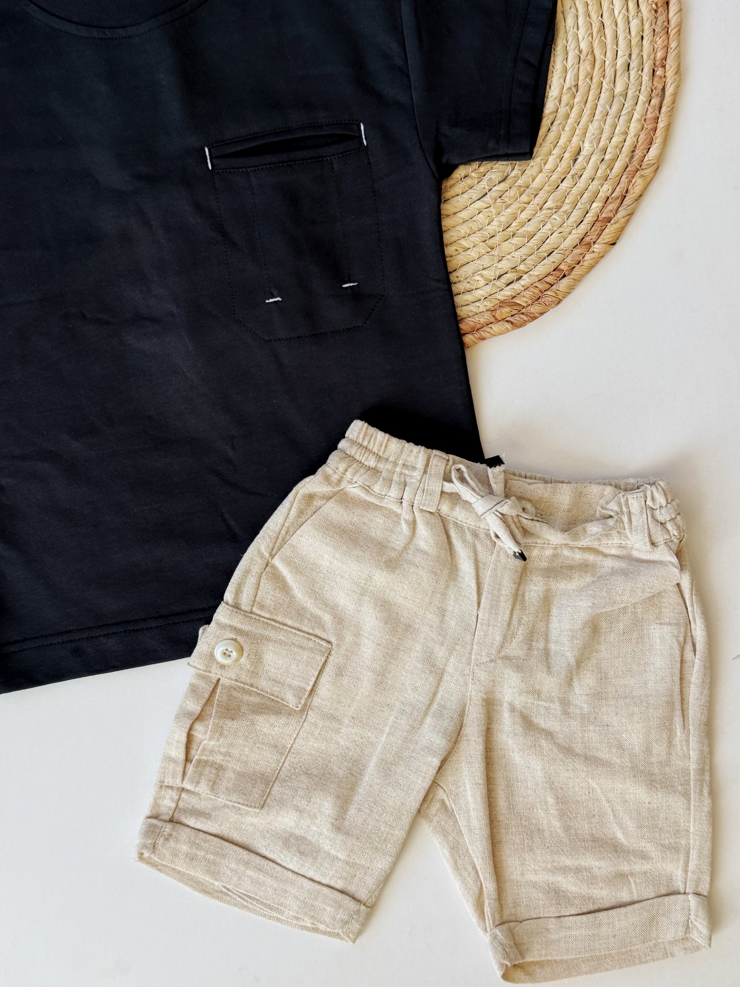 Linen Shorts & Cotton tshirt set