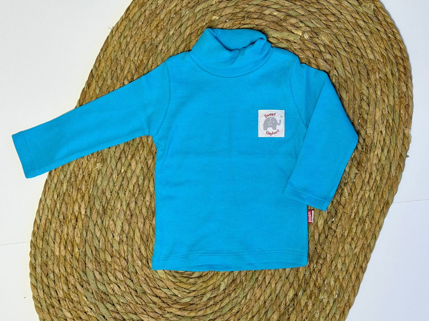 Blue cotton turtleneck