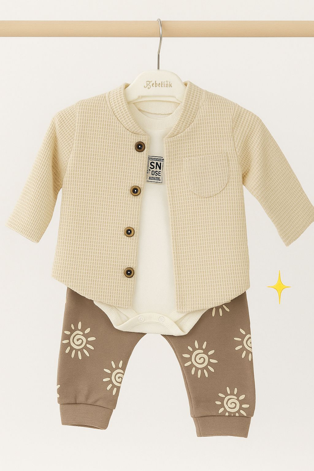 3 pieces cotton set available in 3 colors