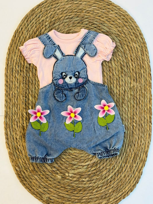 Denim Salopette with T-shirt available in 2 colors