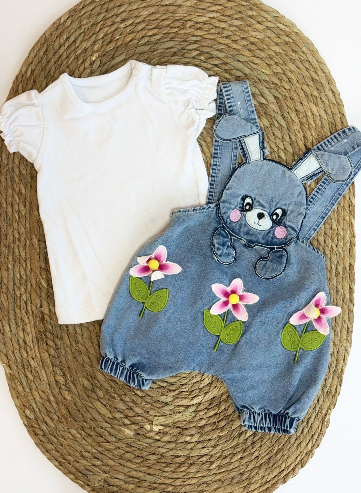 Denim Salopette with T-shirt available in 2 colors