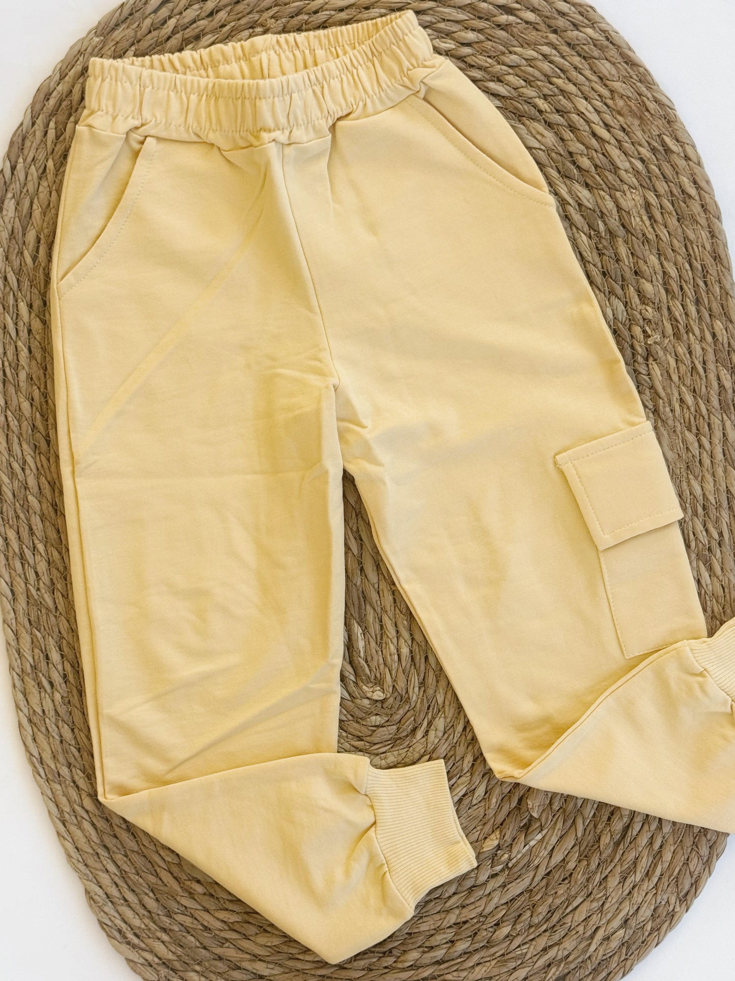 Yellow Sweatpant & Crop Top Set