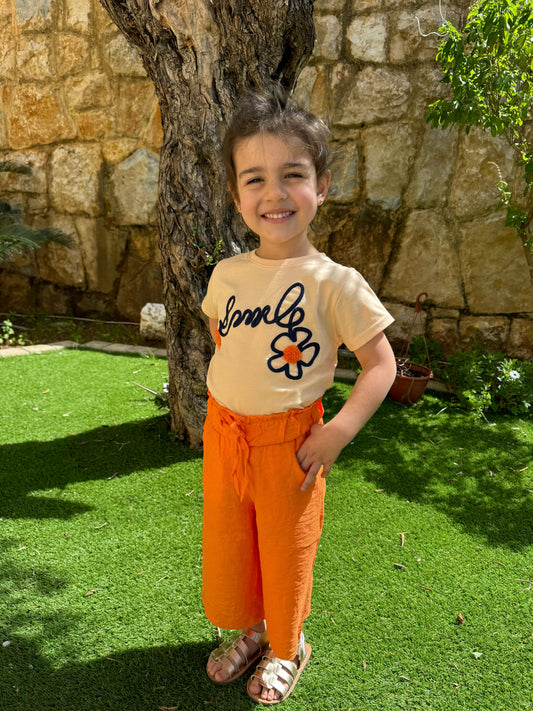 Linen Pants & Cotton T-shirt set