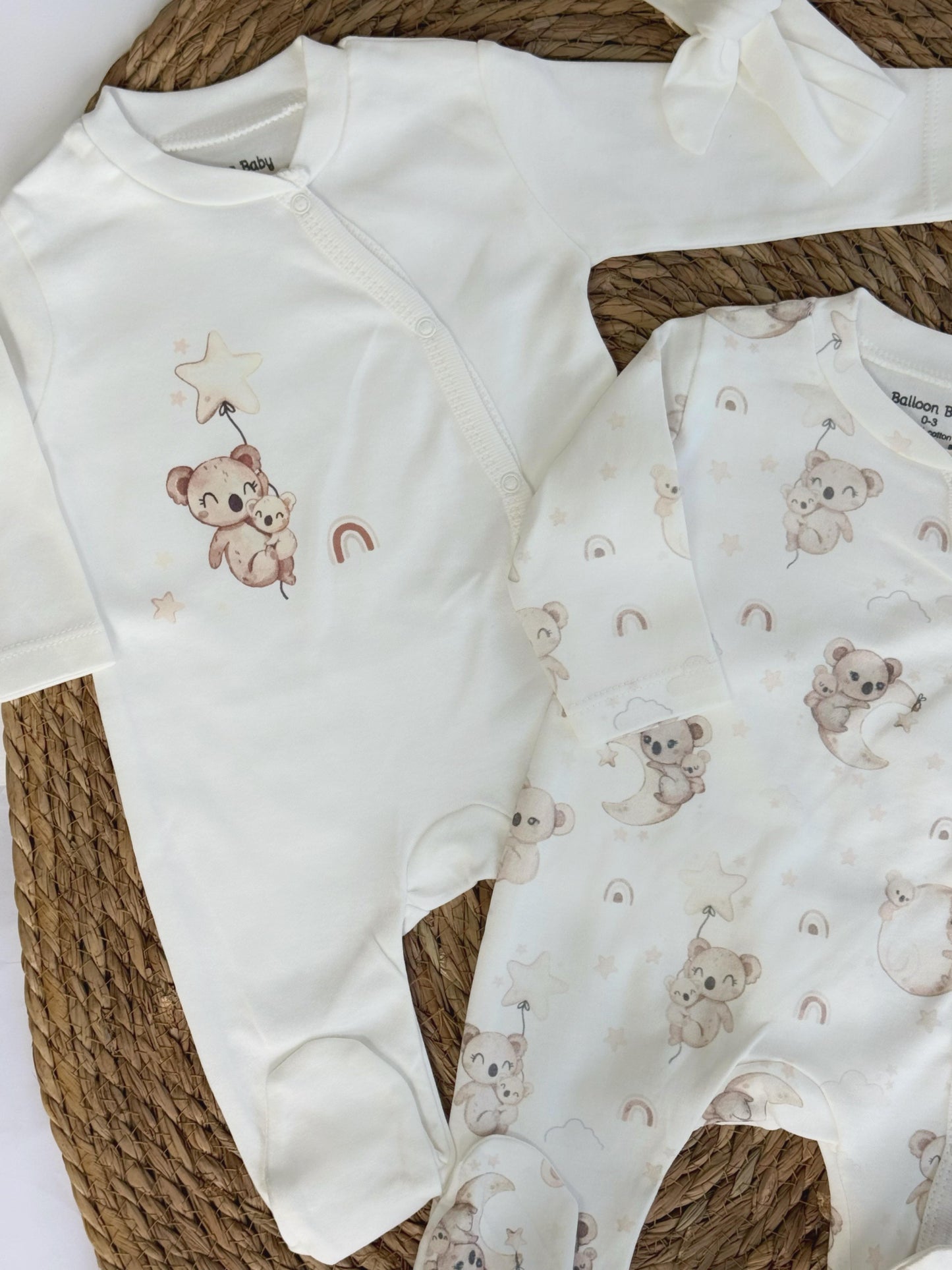 Pack of 2 Cotton Overalls with headband