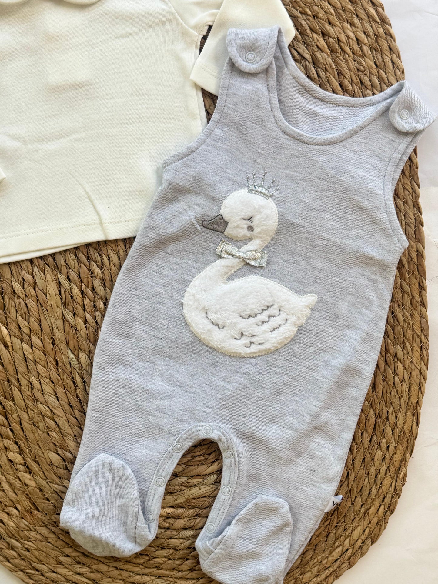 Cotton Grey Salopette with White Shirt