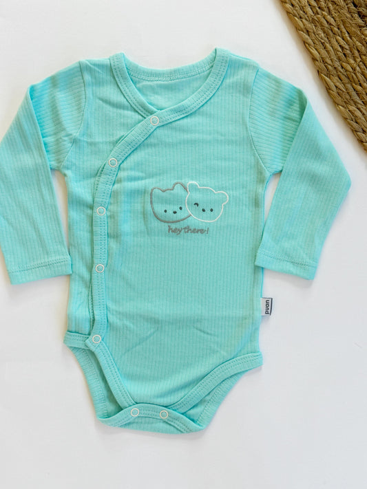 Long-sleeve bodysuit (side buttons)