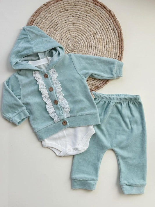 3 pieces soft velvet set