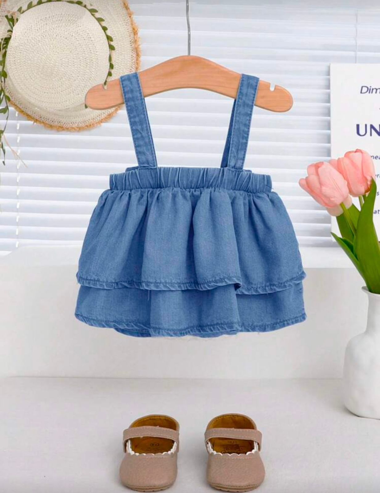 Denim look top