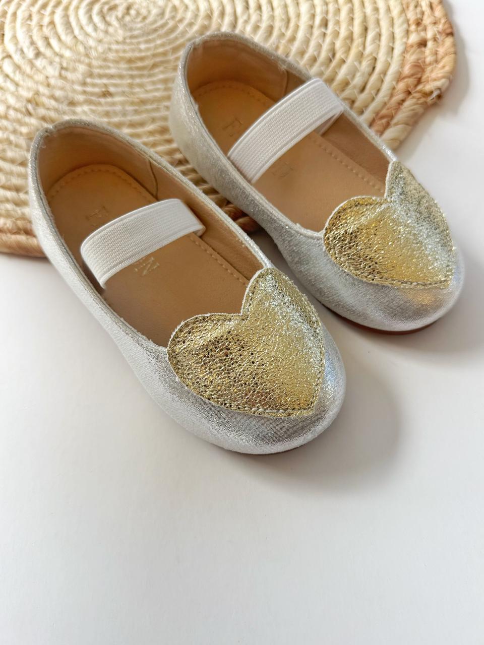 Silver & Gold Heart Ballerina
