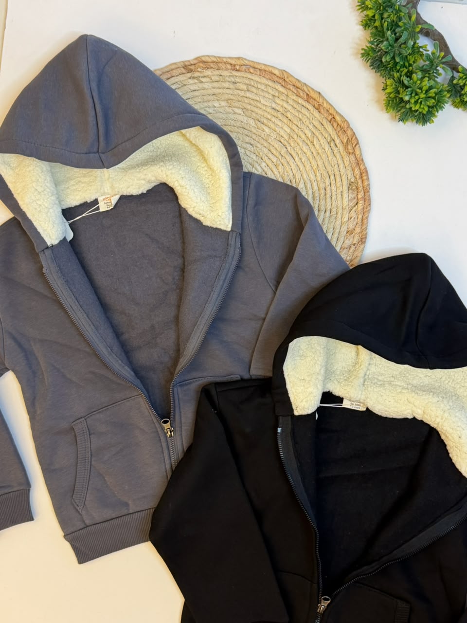 Fleece zip-up hoodie