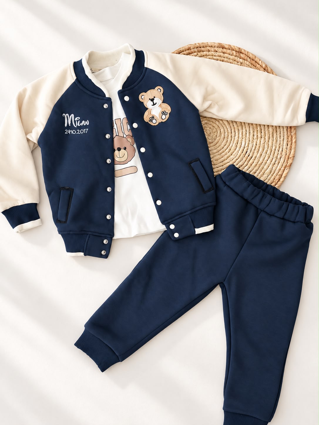 3 pieces fleece navy set