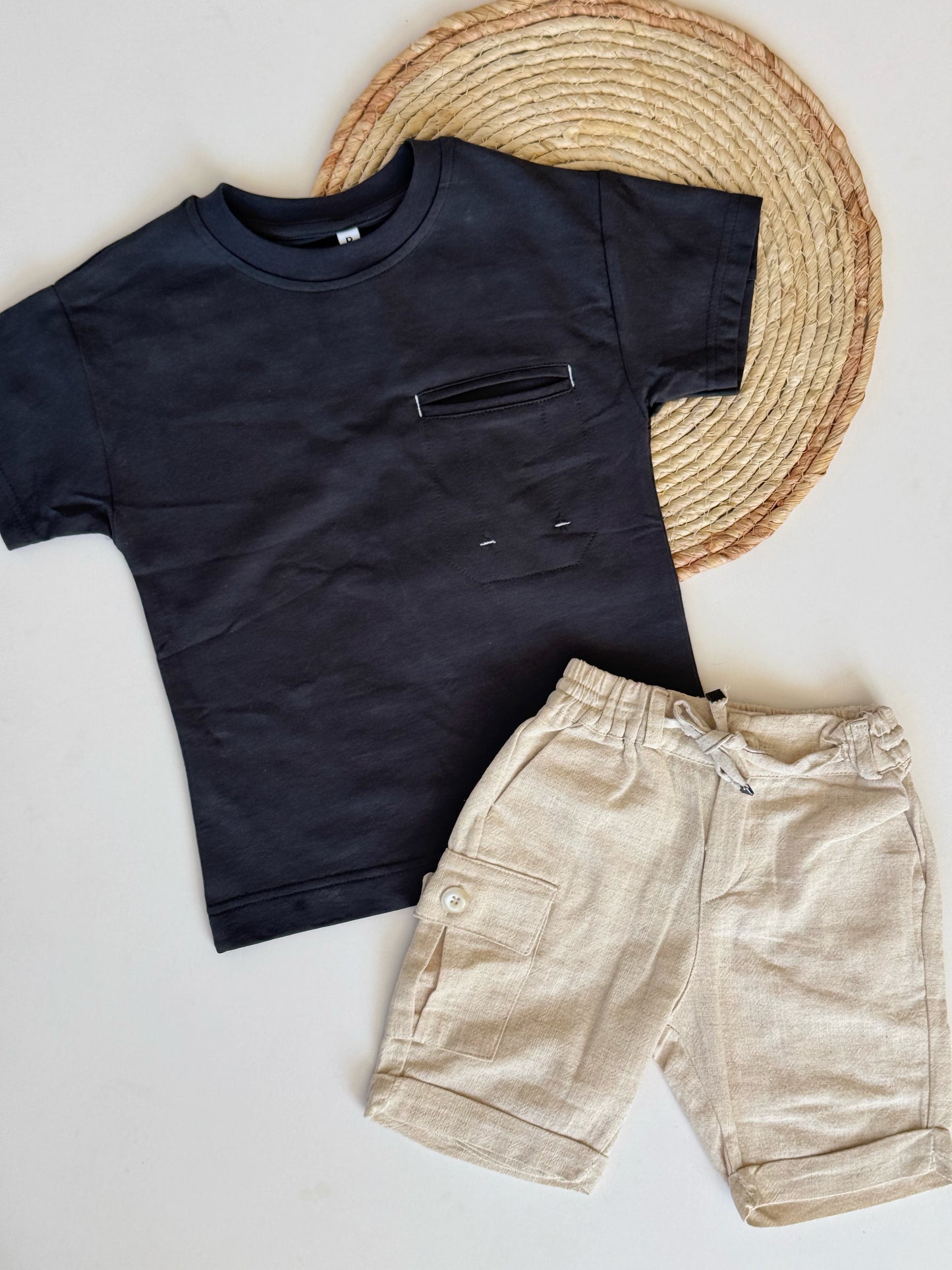 Linen Shorts & Cotton tshirt set