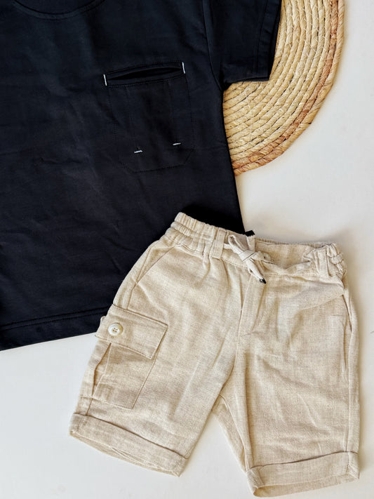 Linen Shorts & Cotton tshirt set