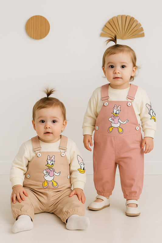 Cotton Salopette & Shirt Set