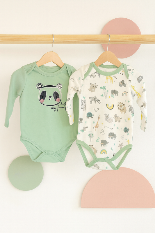 Pack of 2 bodysuits available in 3 colors