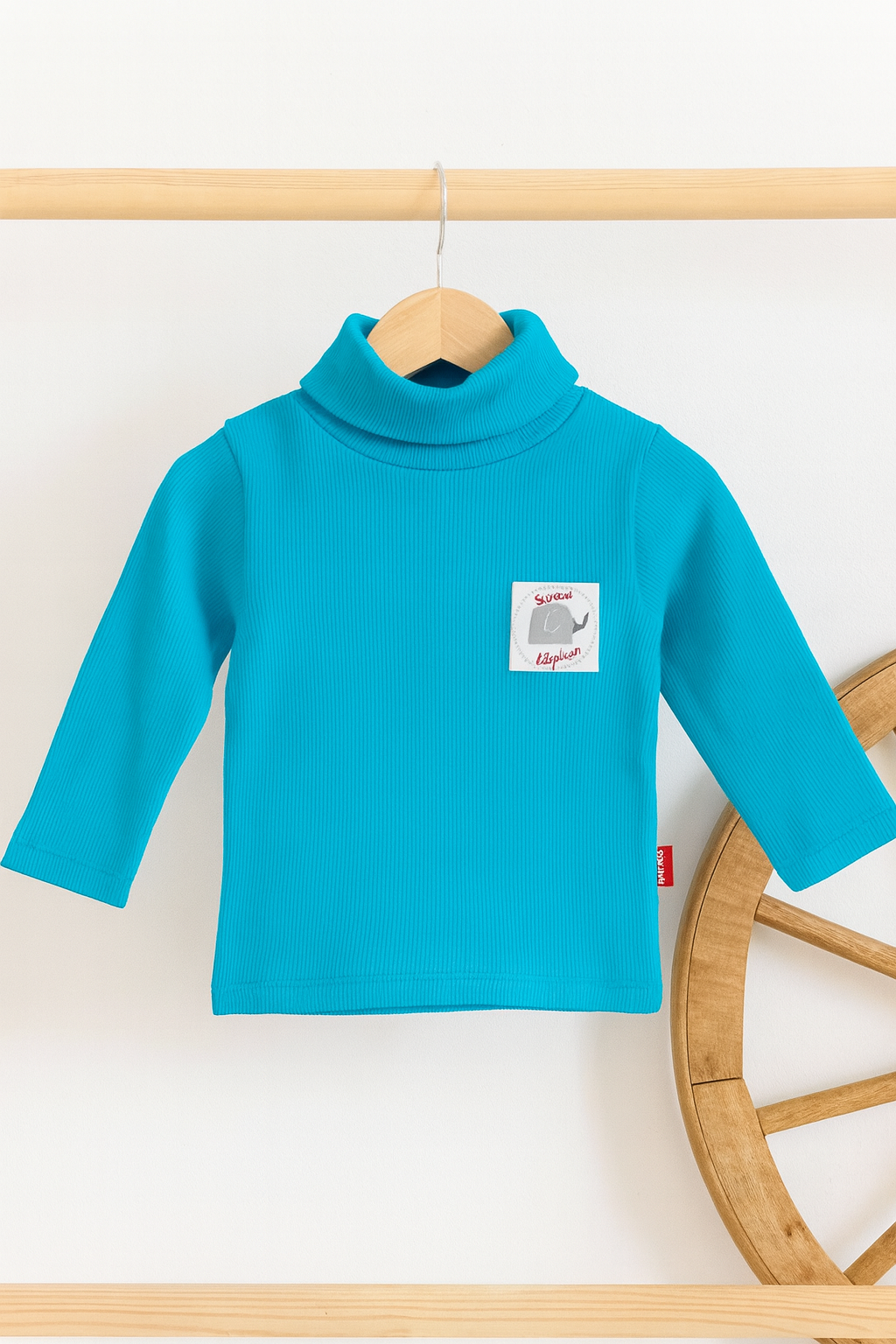 Blue cotton turtleneck