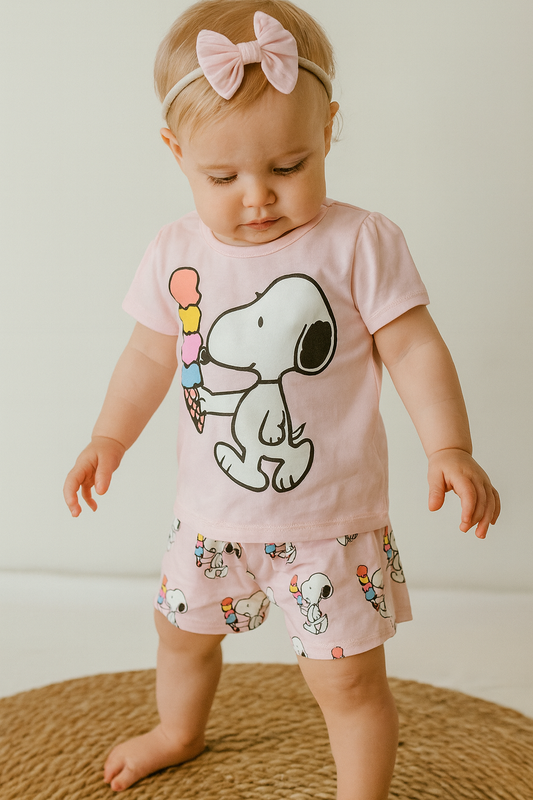 Cotton Snoopy Pink Pijama