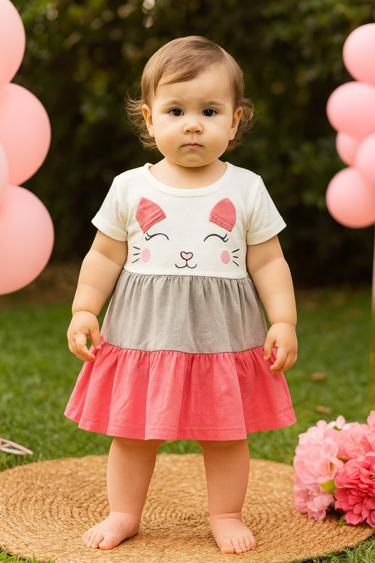 Cotton Baby Girl Dress available in 4 Colors