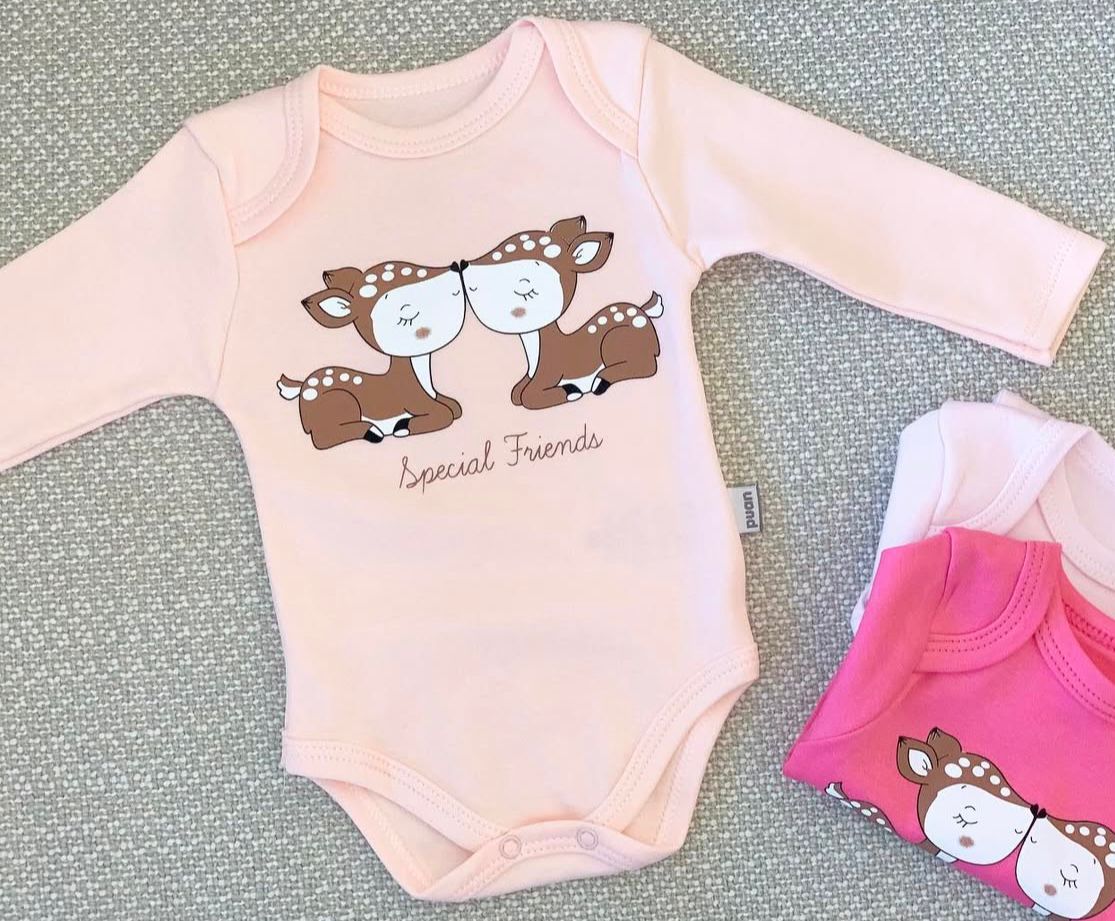 Long-sleeve bodysuits available in 3 colors