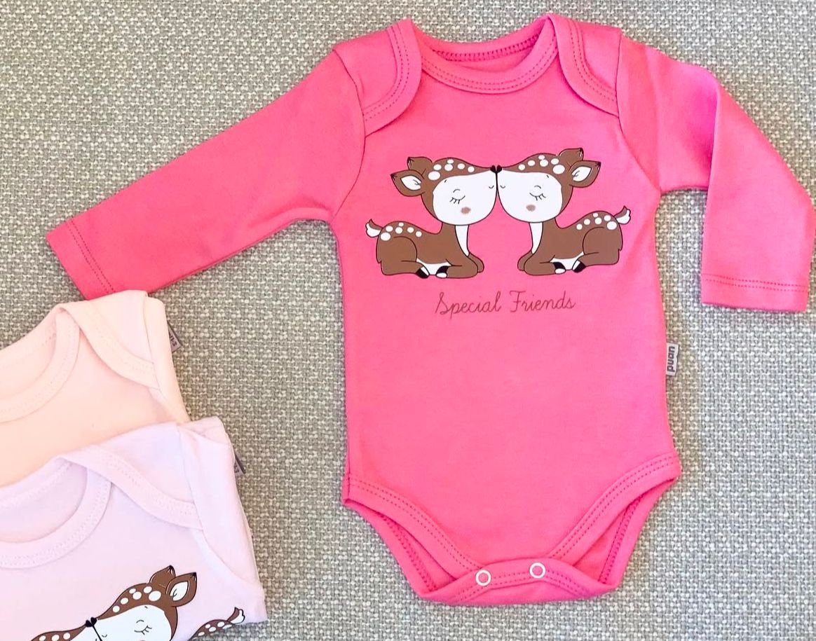 Long-sleeve bodysuits available in 3 colors