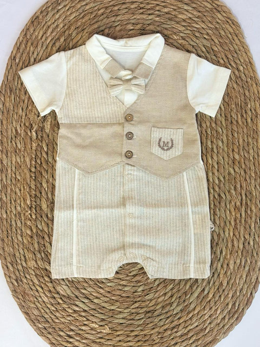 Linen Beige Romper
