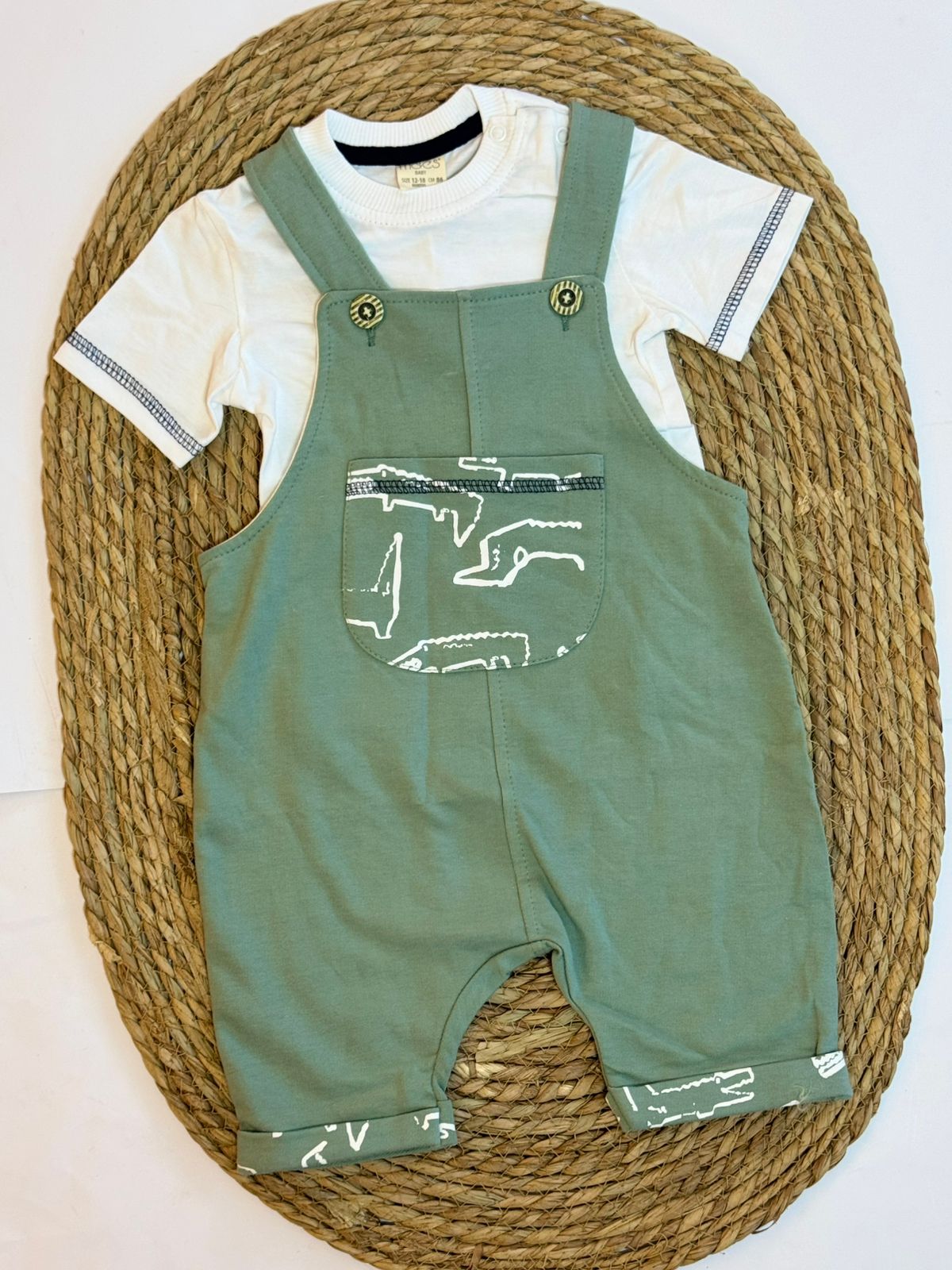 Cotton Salopette with Tshirt