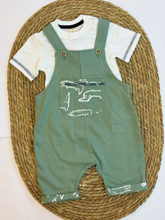 Cotton Salopette with Tshirt