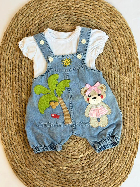 Denim Salopette with T-shirt