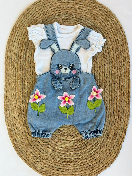 Denim Salopette with T-shirt available in 2 colors