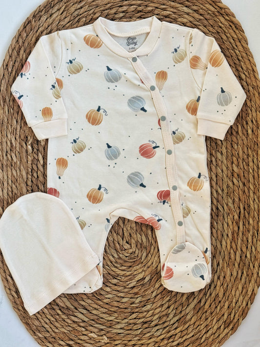 100% Pumpkin Cotton Overall
