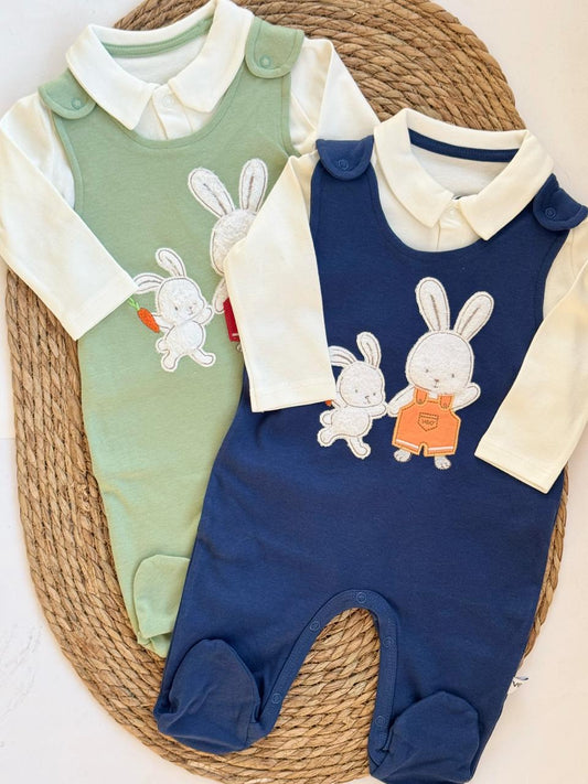 Cotton Salopette with Shirt