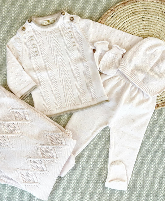 5 Pieces Triko Set with Blanket available in 2 colors