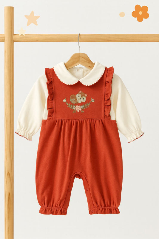 Burgundy Cotton Romper