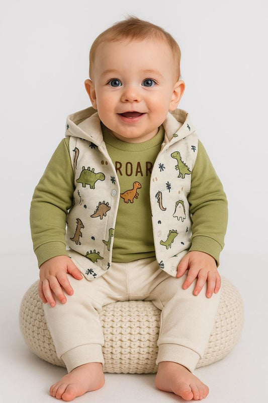3 pieces cotton dino set