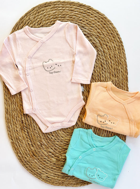 Long-sleeve bodysuit (side buttons)