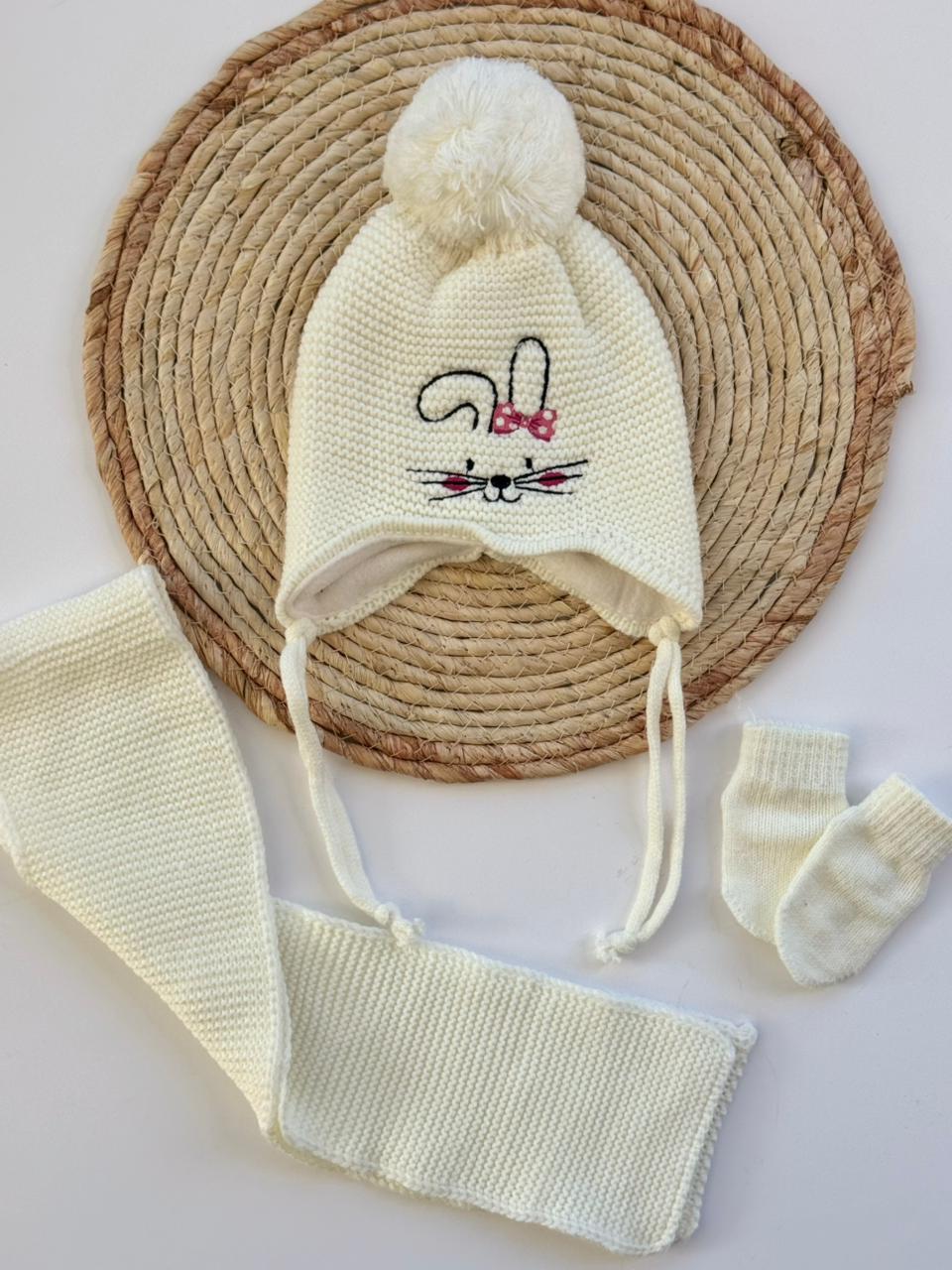 Hat, scarf & mittens set