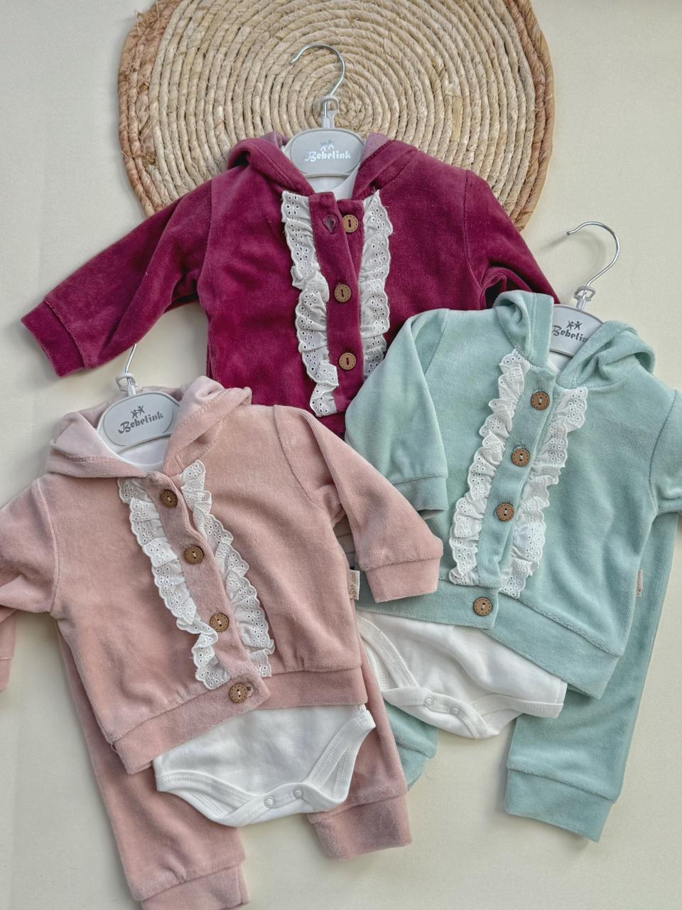 3 pieces soft velvet set