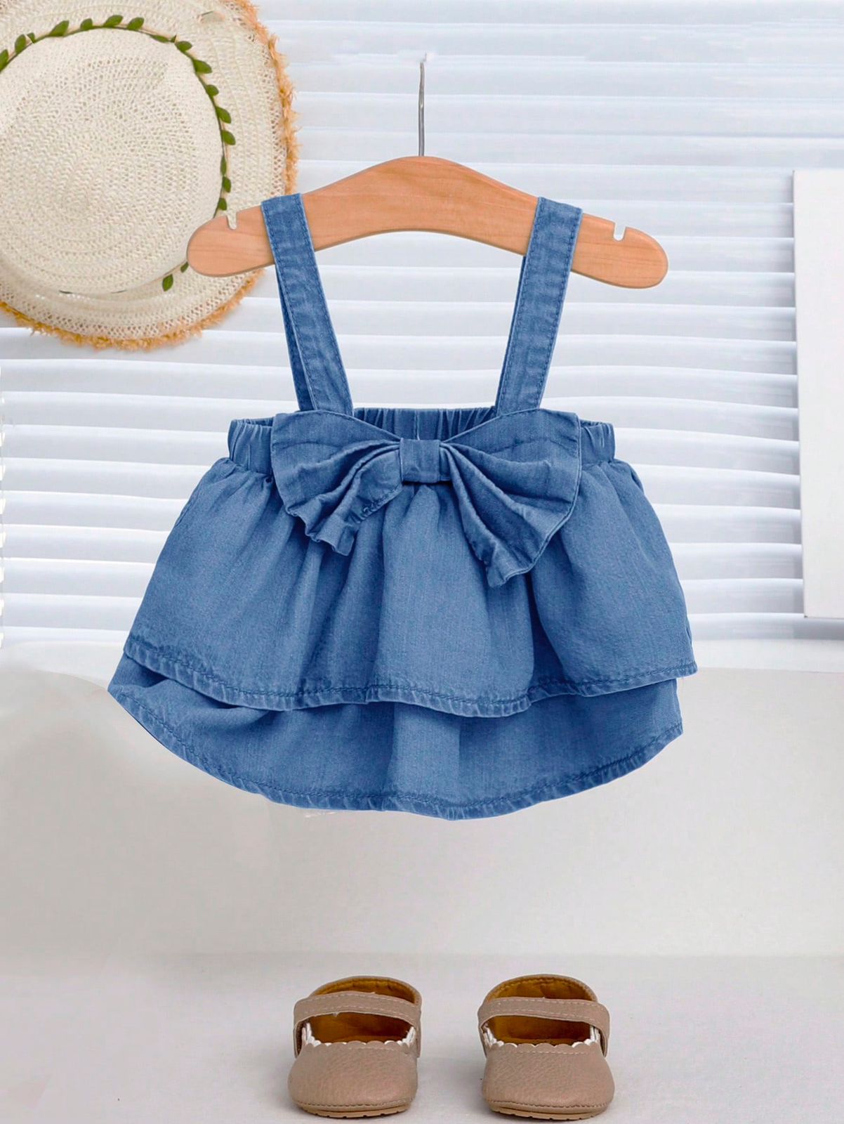 Denim look top