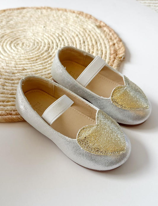 Silver & Gold Heart Ballerina