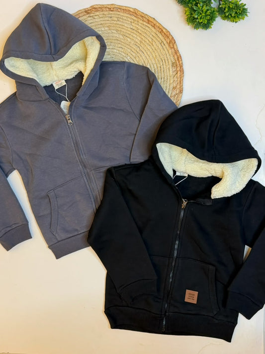 Fleece zip-up hoodie