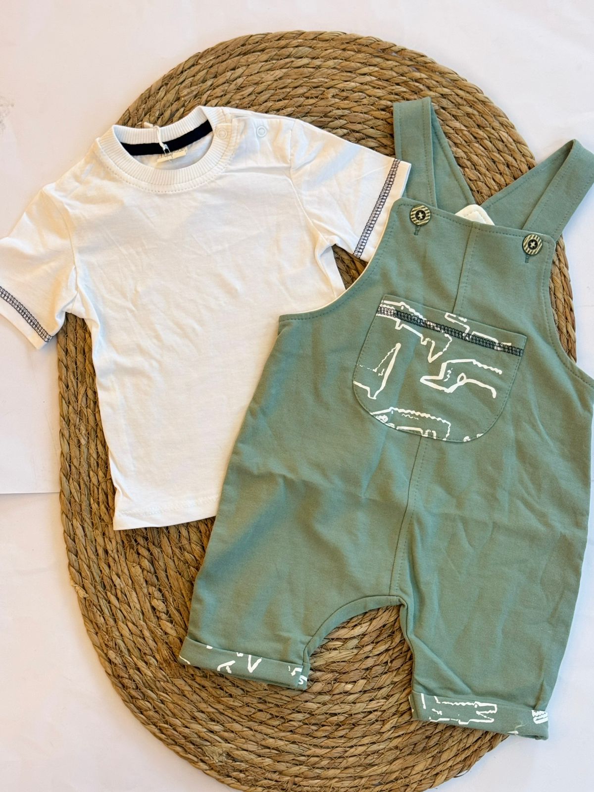 Cotton Salopette with Tshirt