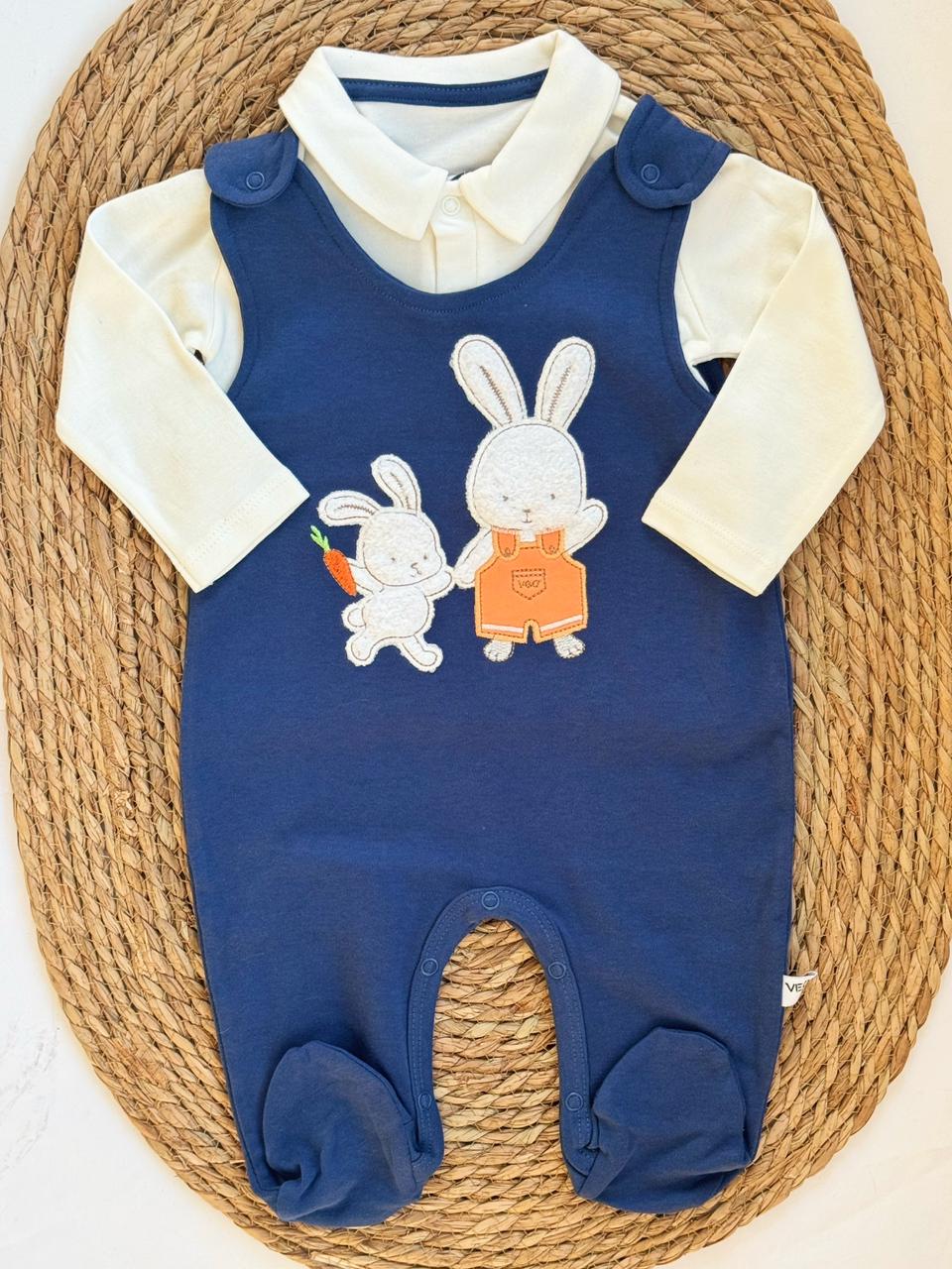 Cotton Salopette with Shirt