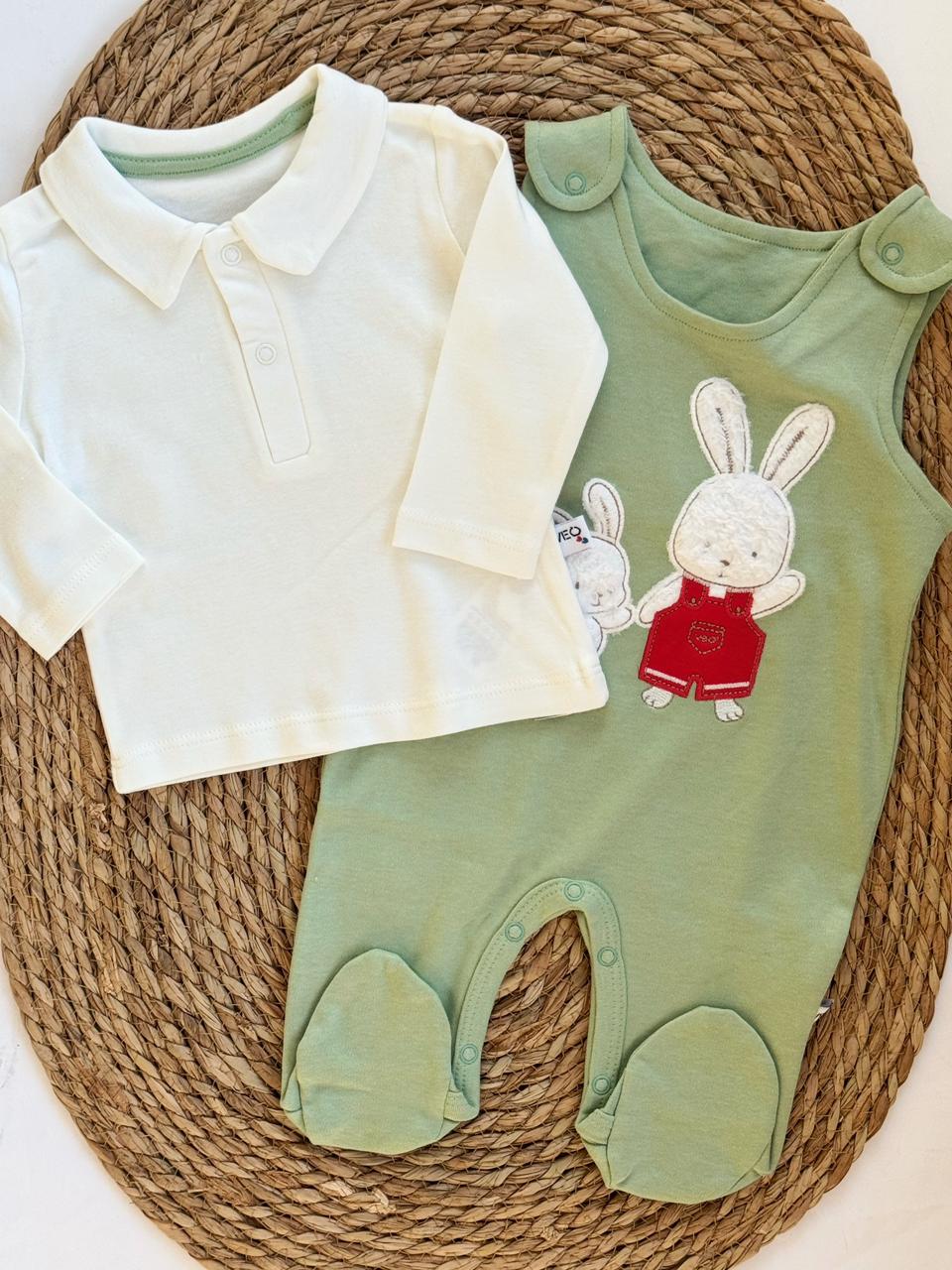 Cotton Salopette with Shirt