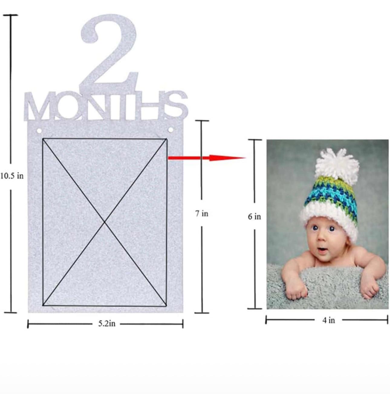 1 Year Baby Photo Banner Silver Glitter