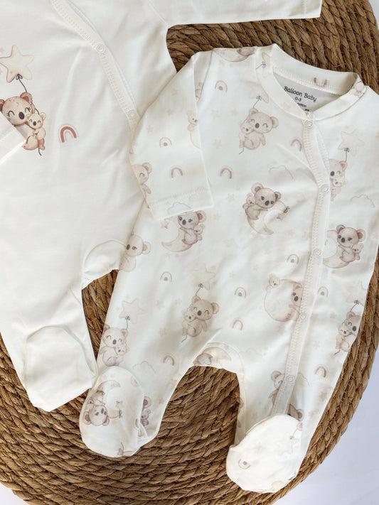Pack of 2 Cotton Overalls with headband