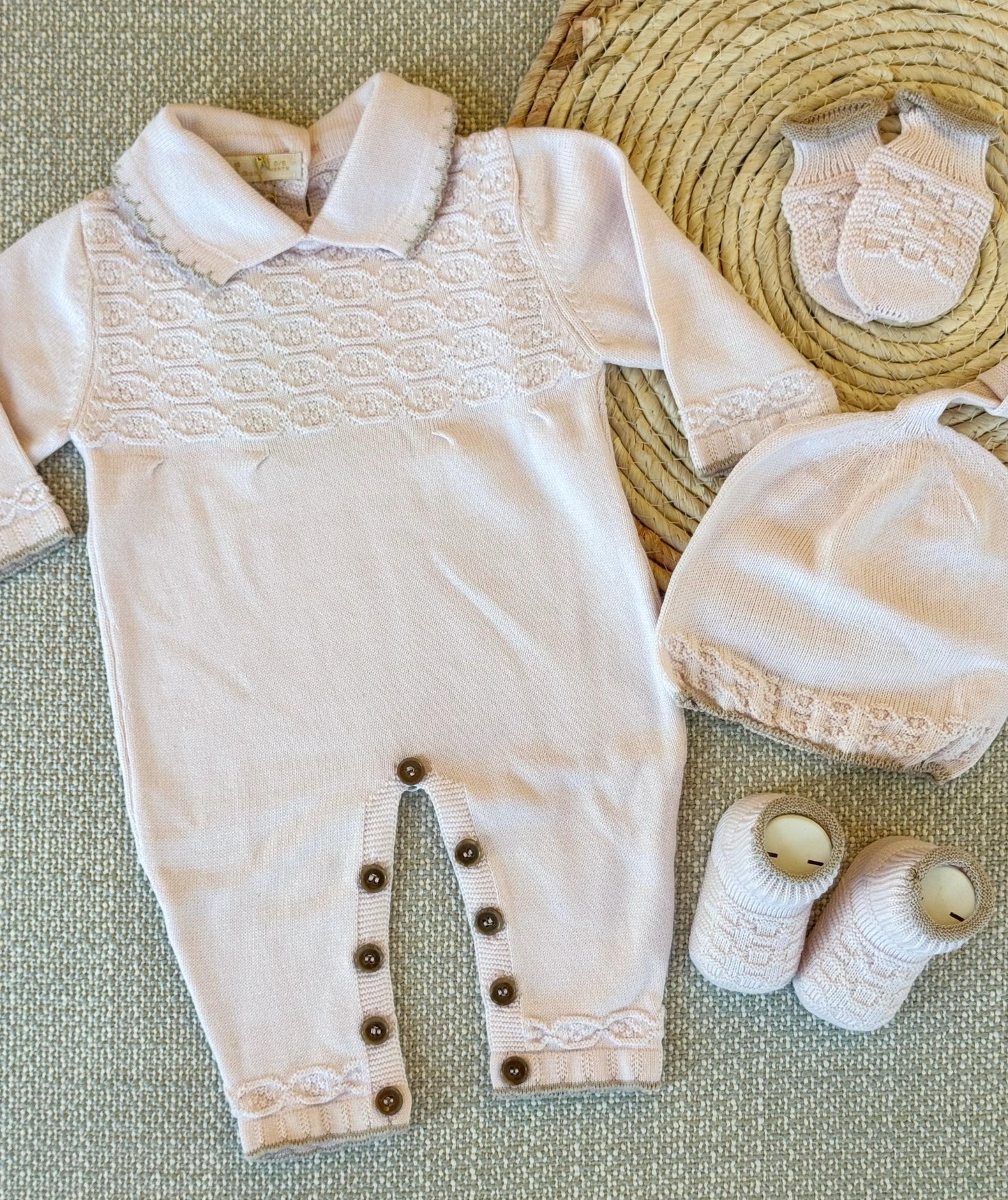 5 Pieces Pink Baby Set with Blanket