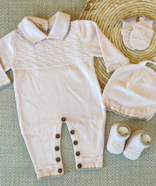 5 Pieces Pink Baby Set with Blanket