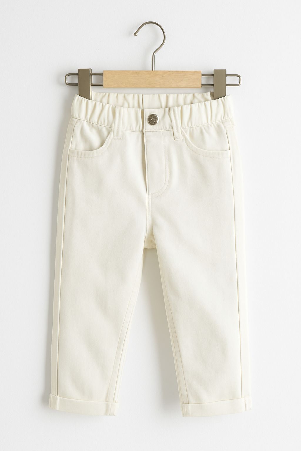 Jeans with elastic waist available in 2 colors