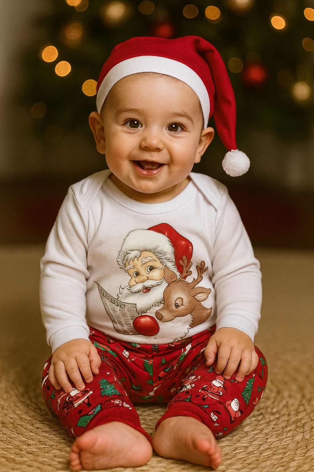 Christmas Cotton Bodysuit & Pants