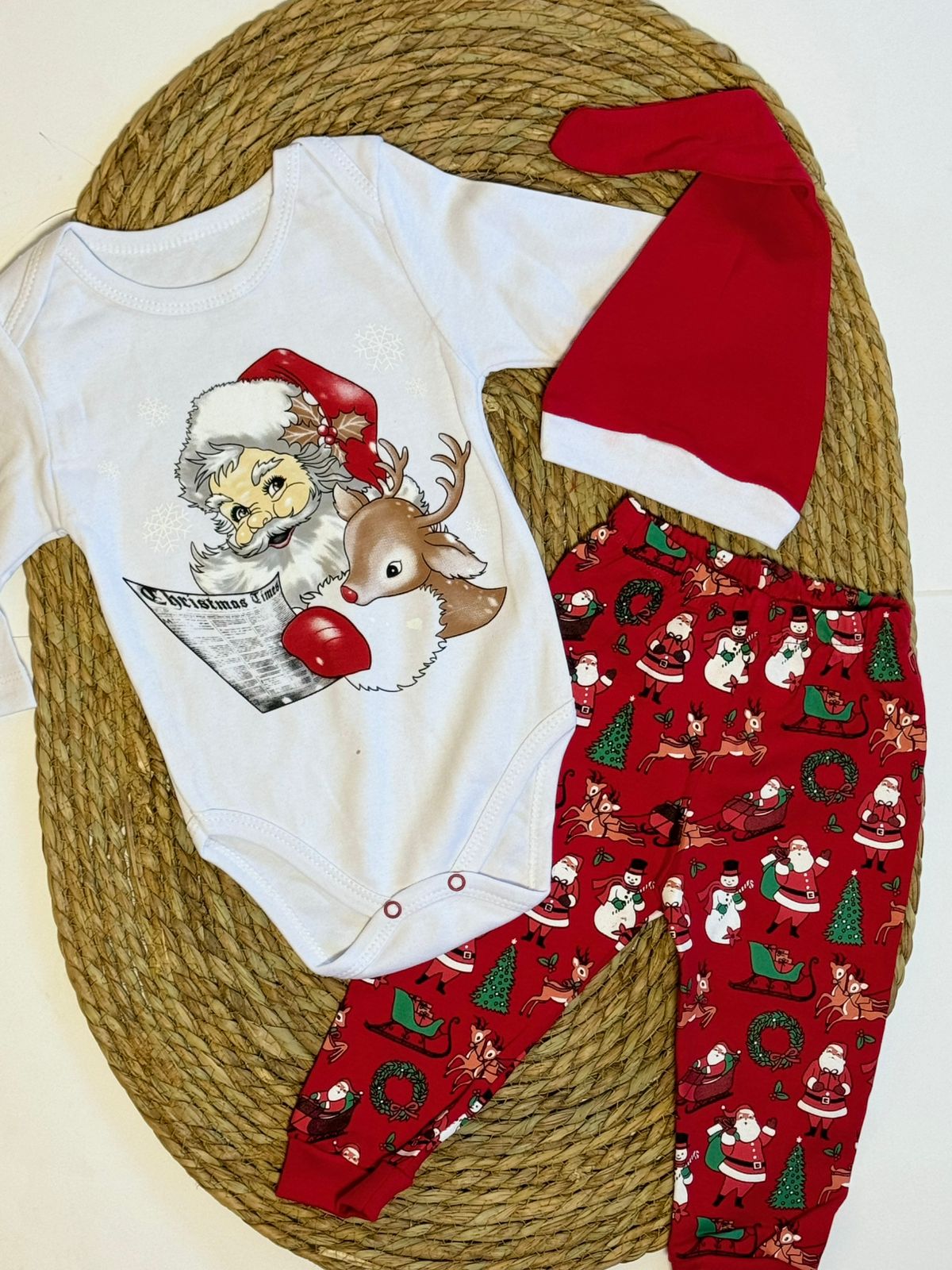 Christmas Cotton Bodysuit & Pants